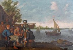Niederländischer Maler (1. Hälfte 17. Jh.), "Fischer am Ufer", Öl auf Holz, alte Zuschreibung zu