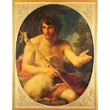 Pompeo Batoni (Lucca 1708-1787 Rom), "Hl. Johannes der Täufer in der Wildnis", Öl auf Leinwand,