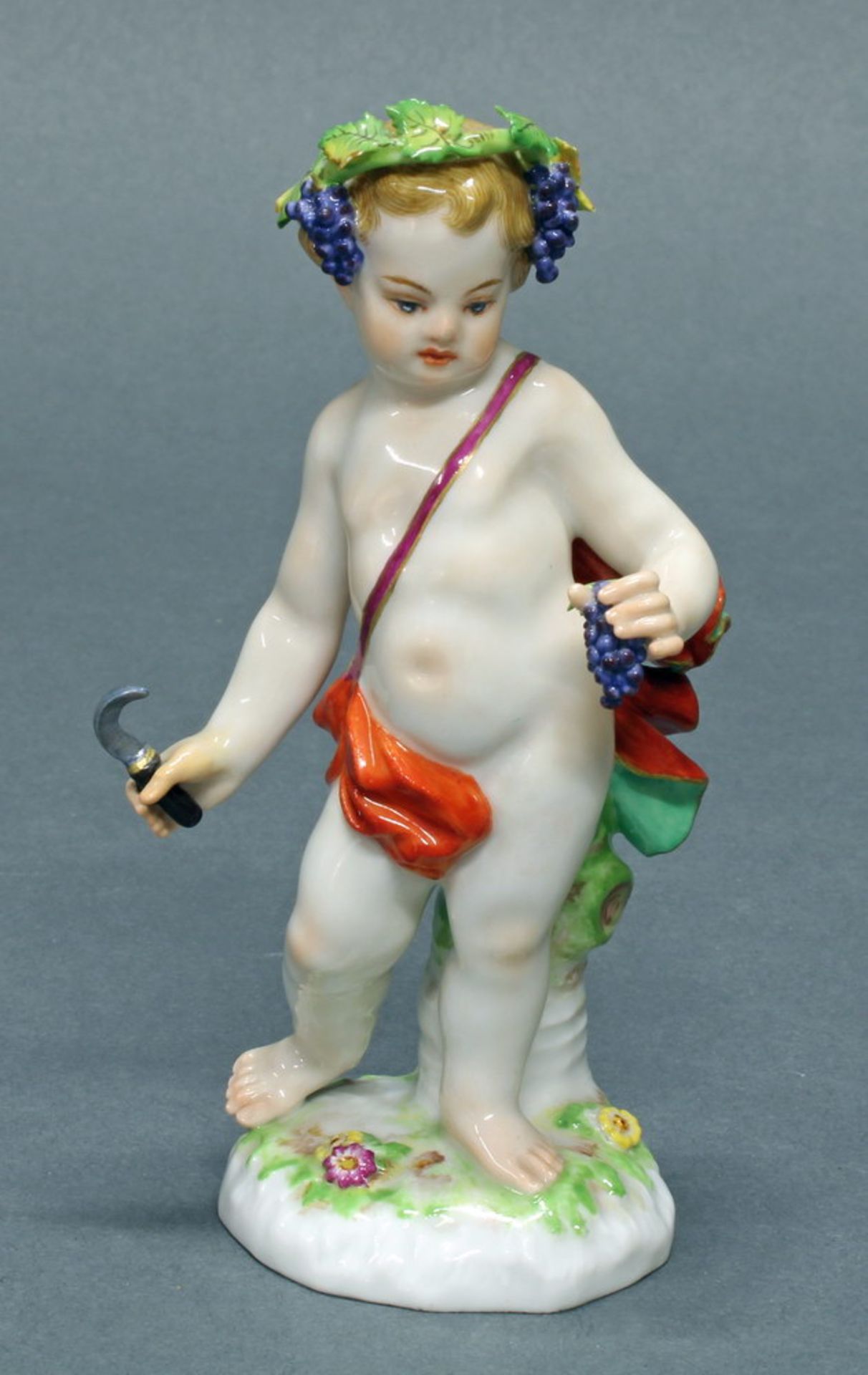 Porzellanfigur, "Der Herbst", Meissen, Schwertermarke, 1. Wahl, Modellnummer 2716, polychom und