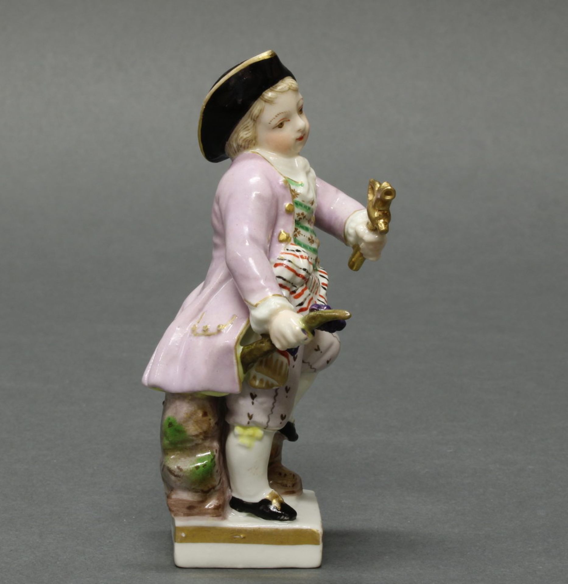 Porzellanfigur, "Gärtnerknabe mit Zapfhahn", Meissen, Schwertermarke, 1774-1817, 1. Wahl, - Image 4 of 5