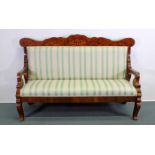 Sofabank, Biedermeier, Österreich/Ungarn, um 1840/50, verschiedene Hölzer, Intarsien, 177 cm