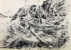 Kresse, Erich (1902 Leipzig - 1989 Wuppertal, deutscher Maler und Graphiker), 3 Zeichnungen, "