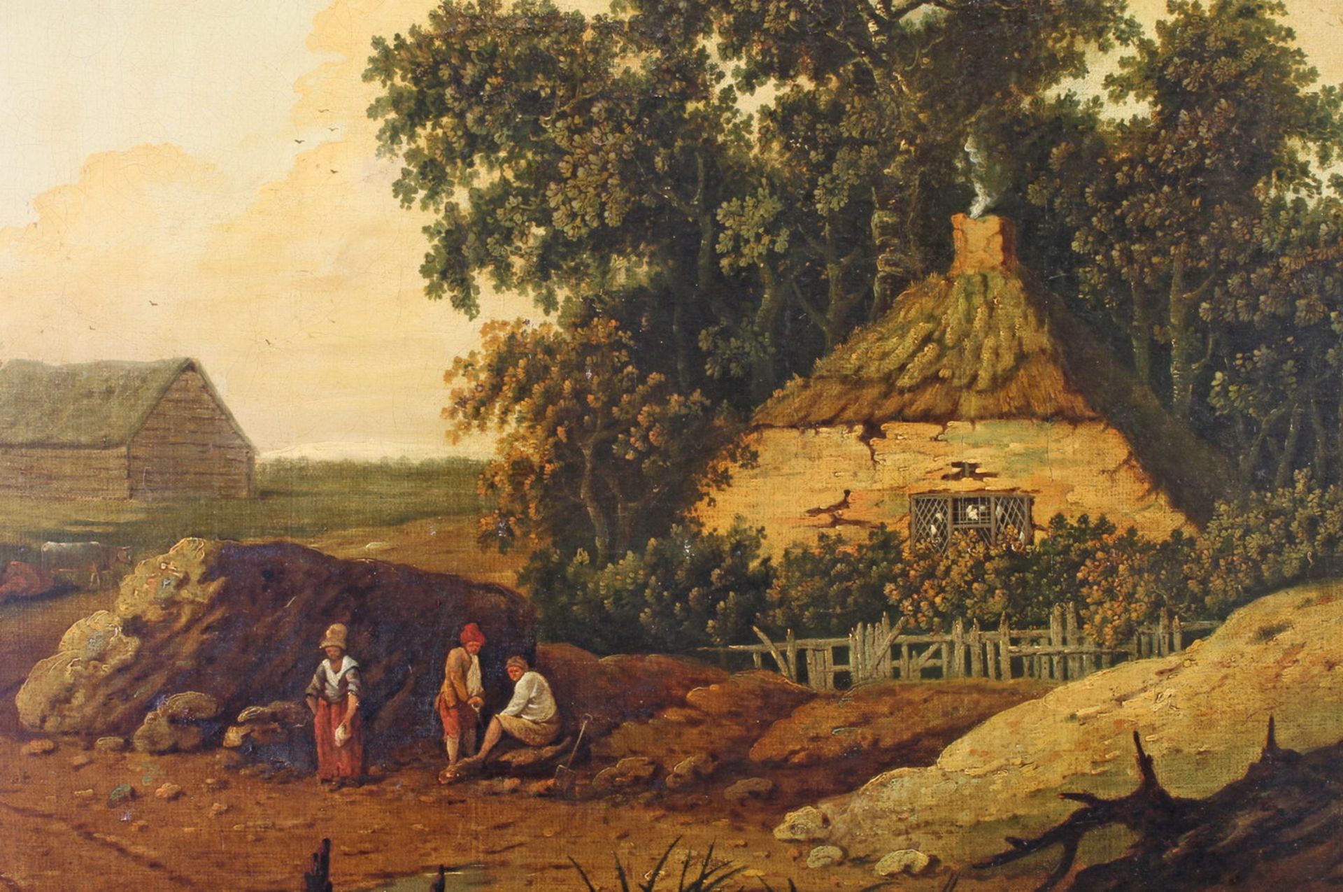 Crome, John (1768 Norwich - 1821 ebenda), alt zugeschrieben, "Idyllische Dorfansicht", Öl auf - Image 3 of 5
