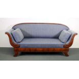 Sofa, Biedermeier, norddeutsch, um 1830, Mahagoni, Armlehnen als Füllhörner, ca. 204 cm breit,