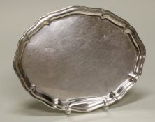 Tablett, Silber 925, Wilhelm Binder, oval, passig-geschweifter Profilrand, 25 x 19 cm, ca. 175 g,