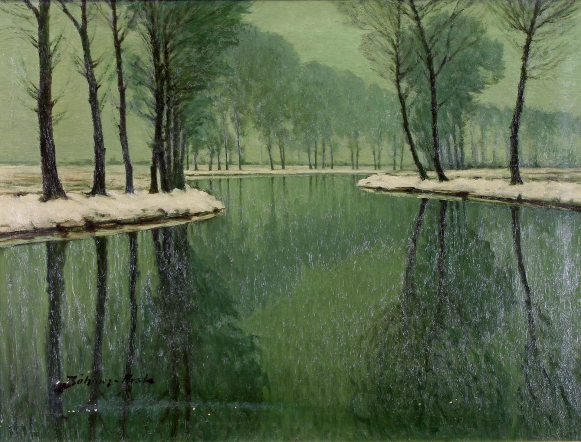 Böhmer-Fest, Ferdinand (um 1910/1930 in Düsseldorf tätiger Maler), "Erftlandschaft", Öl auf