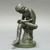 Bronze, "Kapitolinischer Dornauszieher", nach dem antiken Vorbild, 20. Jh., 19 cm hoch