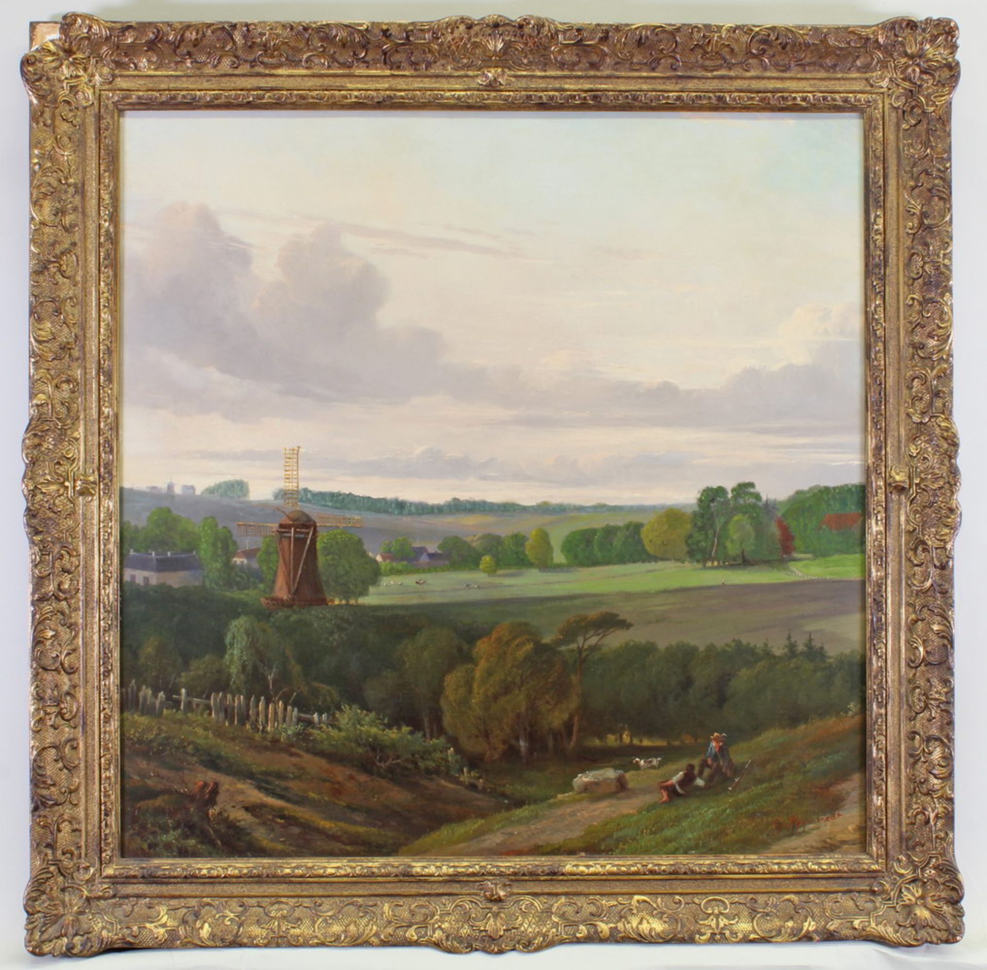 Pflugradt, Gustav (1829 Franzenberg - 1907 Berlin), womöglich, "Blick über eine Landschaft mit - Image 2 of 4