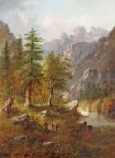 Boehm, Eduard (Wien 1830 - 1890, österreichischer Landschaftsmaler), Pendants, "Wanderer im