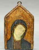 Italienischer Maler (wohl 14./15. Jh.), "Madonna", Tempera auf Holz, mit Goldgrund, 18.5 x 12.5