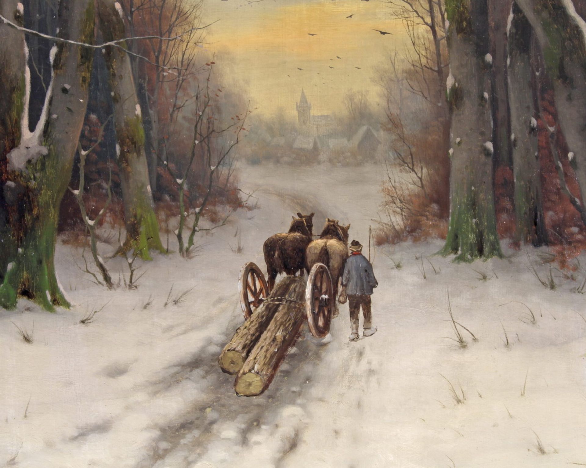 Hein, Eduard II. (1854 Düsseldorf - 1918, Düsseldorfer Landschaftsmaler), "Winterlandschaft in der - Image 3 of 5