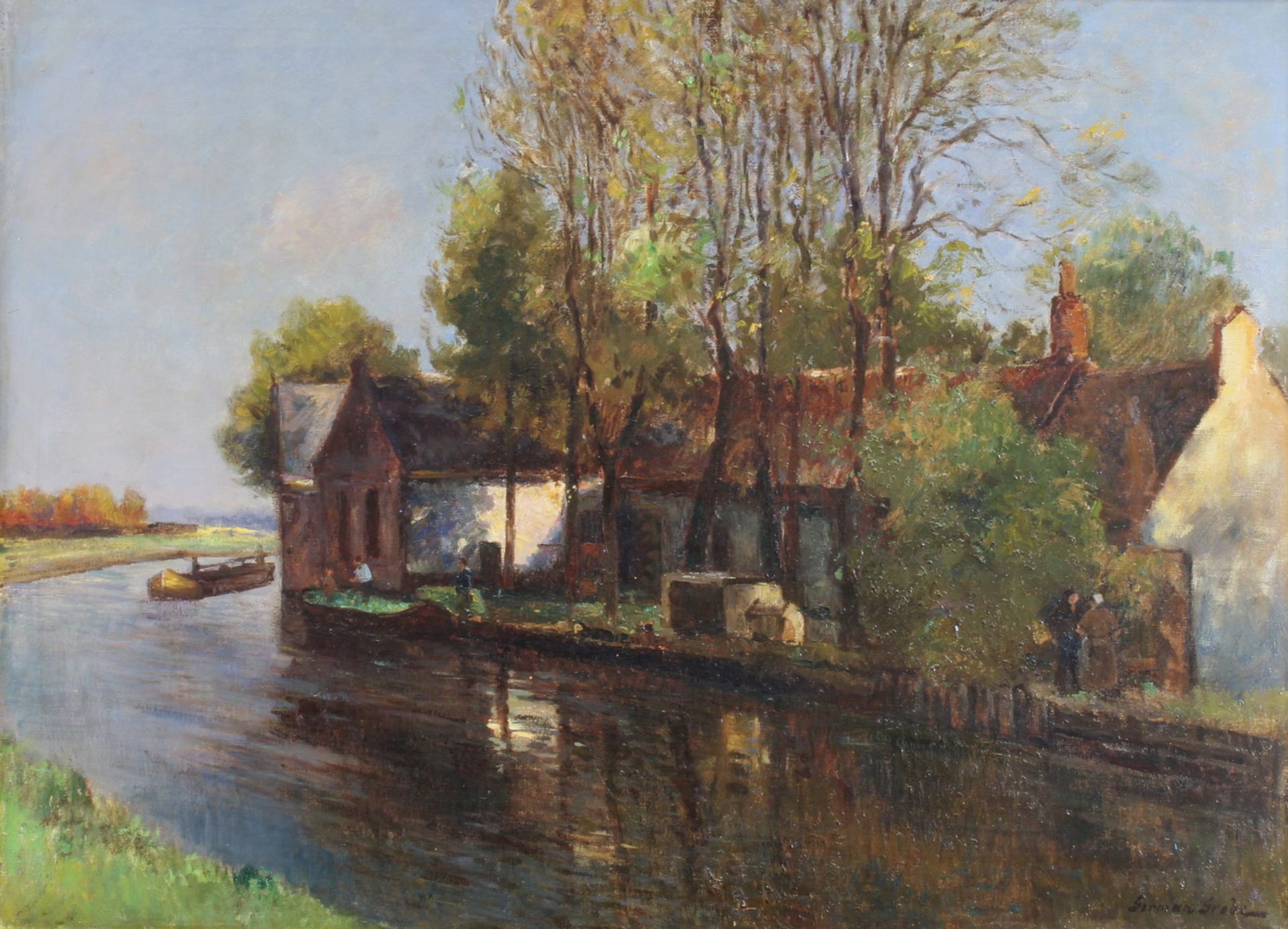 Grobe, German (1857 Hanau - 1938 Düsseldorf, Landschafts- u. Marinemaler, malte mit Vorliebe