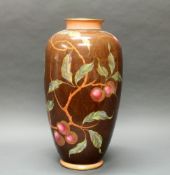 Vase, "Kirschen", Rosenthal, Germany, Kunstabteilung Selb, mit Zusatz "handgemalt", Balusterform,