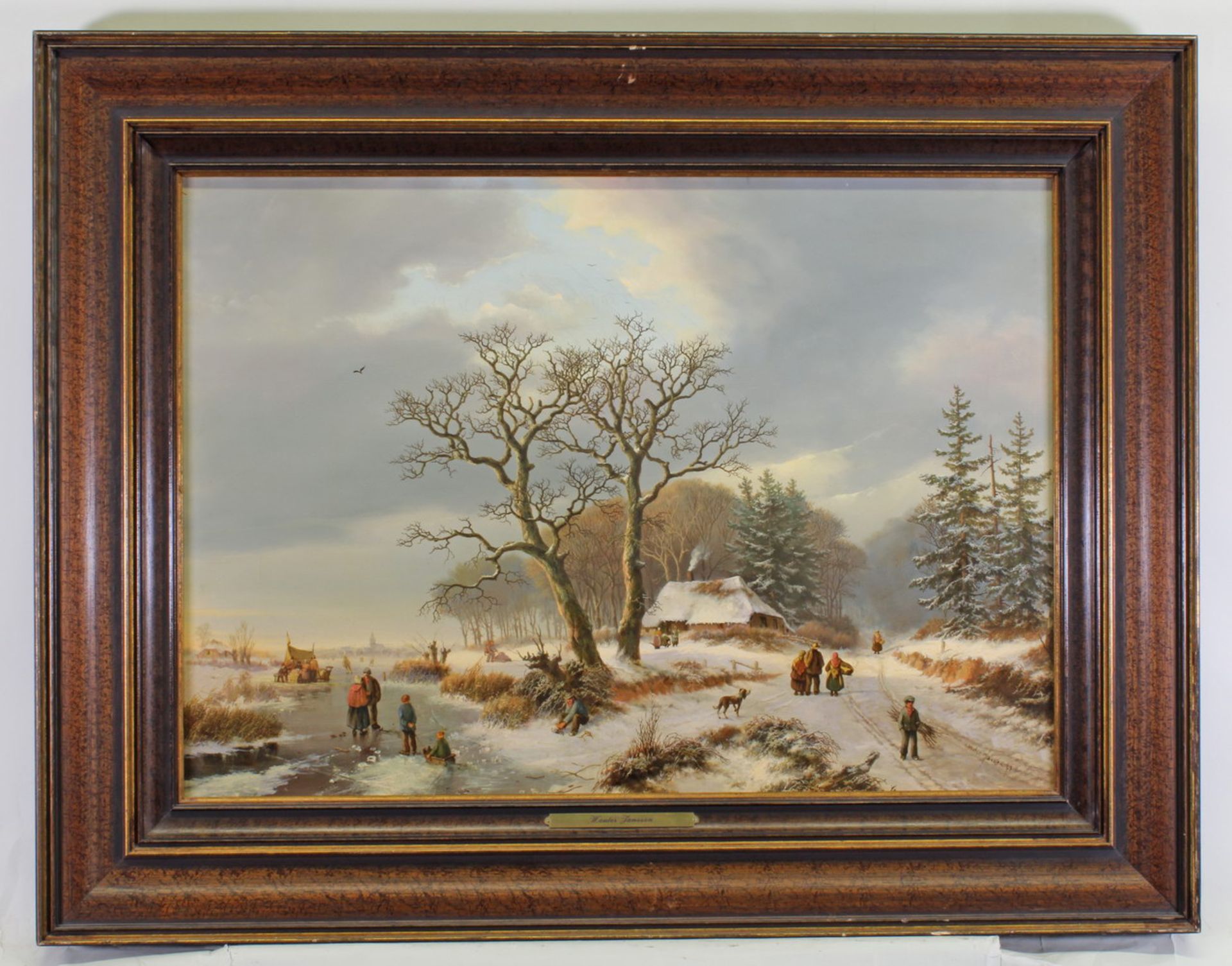 Janssen, Wouter (geb. 1946 Arnheim, Landschaftsmaler), "Wintervergnügen", Öl auf Leinwand, - Image 2 of 4