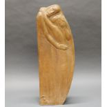 Skulptur, Holz geschnitzt, "Versöhnung", verso bezeichnet SLvB, 1940, Buchenholz, 70 cm hoch.