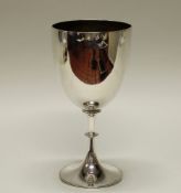 Pokal, Silber 925, London, 1887, Martin Hall & Co. Ltd., konische, glatte Kuppa, innen vergoldet,