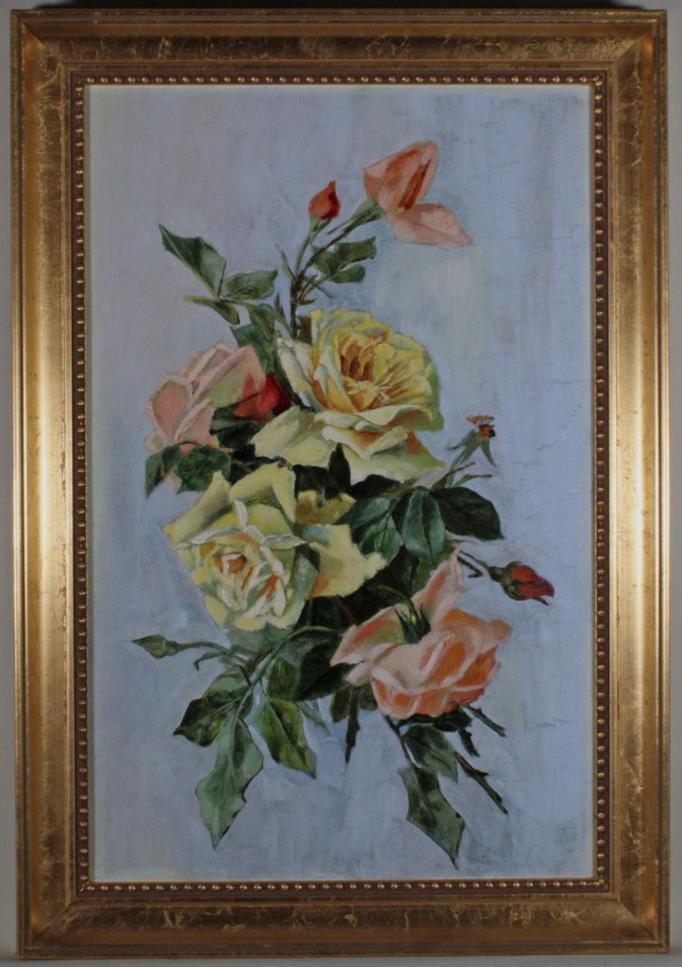 Blumenmaler (um 1900), "Rosenbouquet", Öl auf Leinwand, 55 x 35 cm - Image 2 of 3