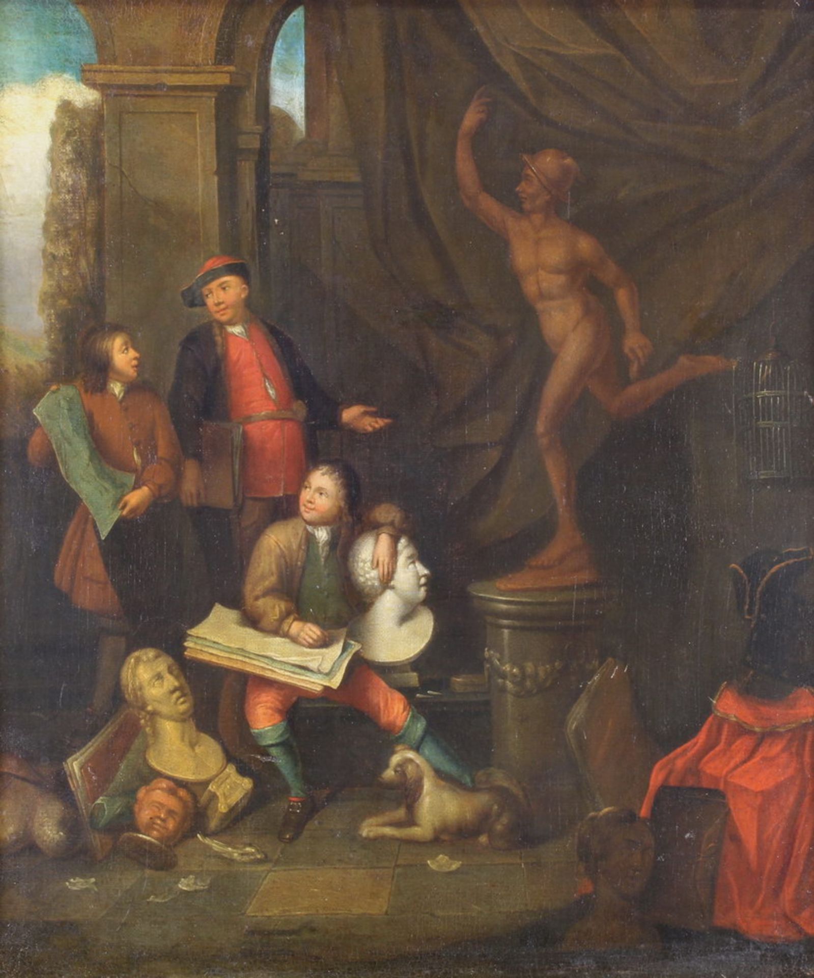 Bossche, Balthasar van den (1681 - 1715 Antwerpen), in der Art, "Die Zeichenstunde", Öl auf