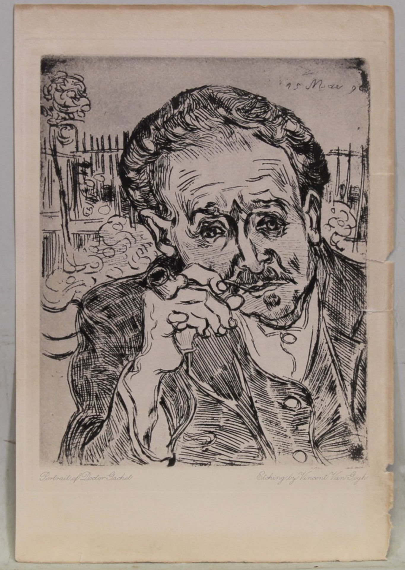 Gogh, Vincent van (1853 - 1890), nach, Druckgrafik, "Doctor Gachet", im Druck Titel- und