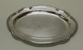 Vorlegeplatte, Silber 925, Birmingham, 1825, Edward Thomason, oval, passiger Rand mit