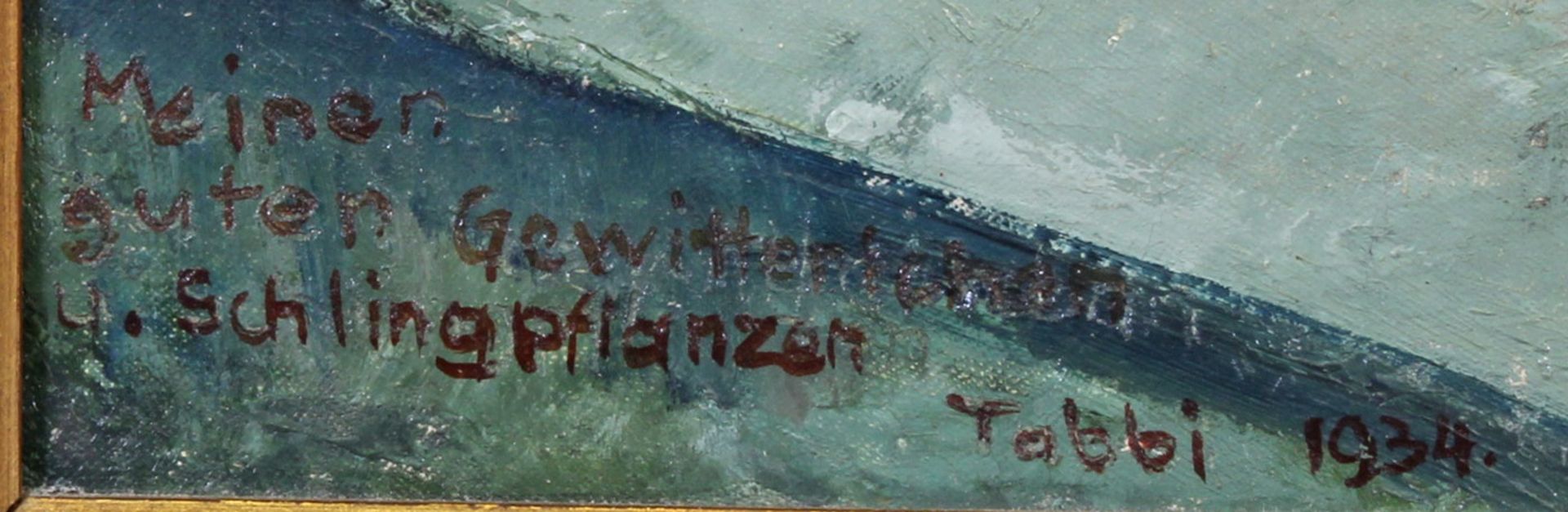 Deutscher Maler (1. Hälfte 20. Jh.), "Blick aus dem Fenster", Öl auf Leinwand, wohl auf Malkarton, - Image 3 of 3