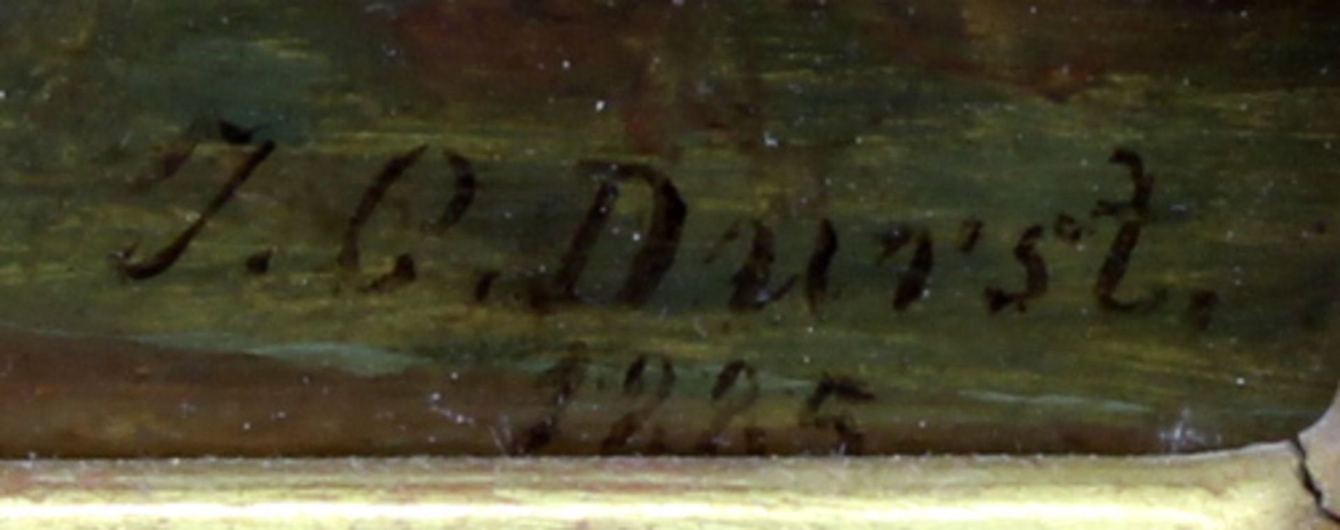 Durst, J.C. (19. Jh.), "Die Teestunde", Öl auf Malkarton, signiert und datiert unten rechts J.C. - Image 4 of 5