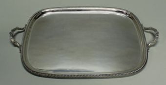 Tablett, Silber 925, Sheffield, 1946, Goldsmiths & Silversmiths Company Ltd., vierseitig,