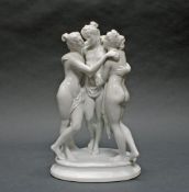 Porzellangruppe, "Die drei Grazien", Sitzendorfer Porzellanmanufaktur, Modellnummer 21304,
