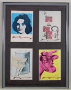 Warhol, Andy (1928 Pittsburgh - 1987 New York), Vier Postkarten, "Liz Taylor", "Campbell Soup Cans",