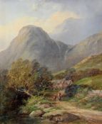 Partridge, Edward (gestorben 1896), "View in Langdale, Westmoreland", Öl auf Leinwand, signiert