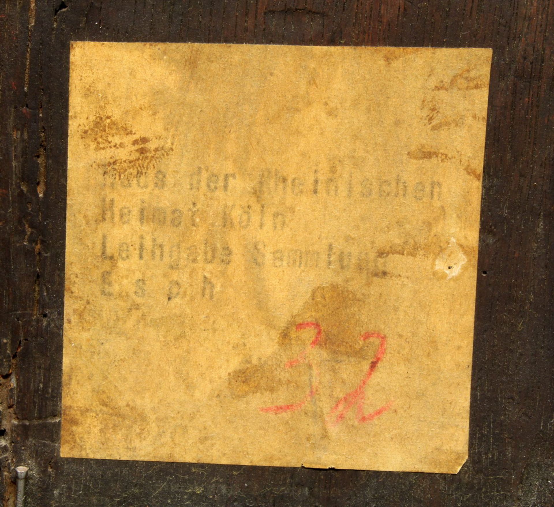 Flämischer Maler (16. Jh.), "Hl. Christopherus", Öl auf Holz, 26 x 20.5 cm, verso Klebeetikett - Image 5 of 8