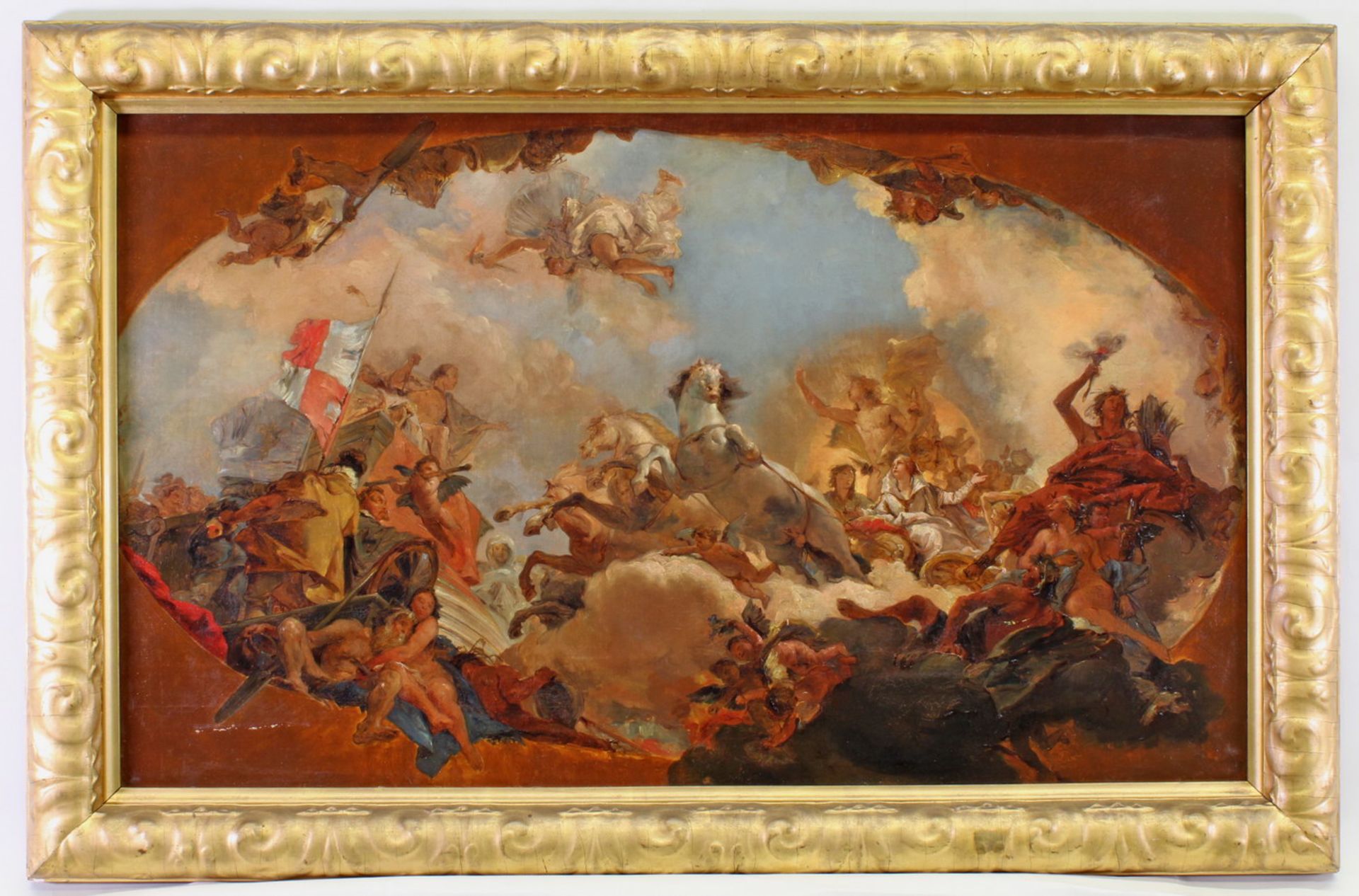 Kopist (19. Jh.), "Apollo geleitet Beatrice von Burgund zu Barbarossa", Öl auf Leinwand, 64 x 106 - Image 2 of 7