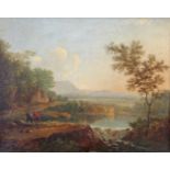 Burch, Jacques H. van der (1796 - 1854), wohl, "Angler in italienischer Landschaft", Öl auf