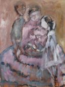 Unbekannter Maler (20. Jh.), "Mutter mit zwei Kindern", Öl auf Leinwand, 80 x 60 cm