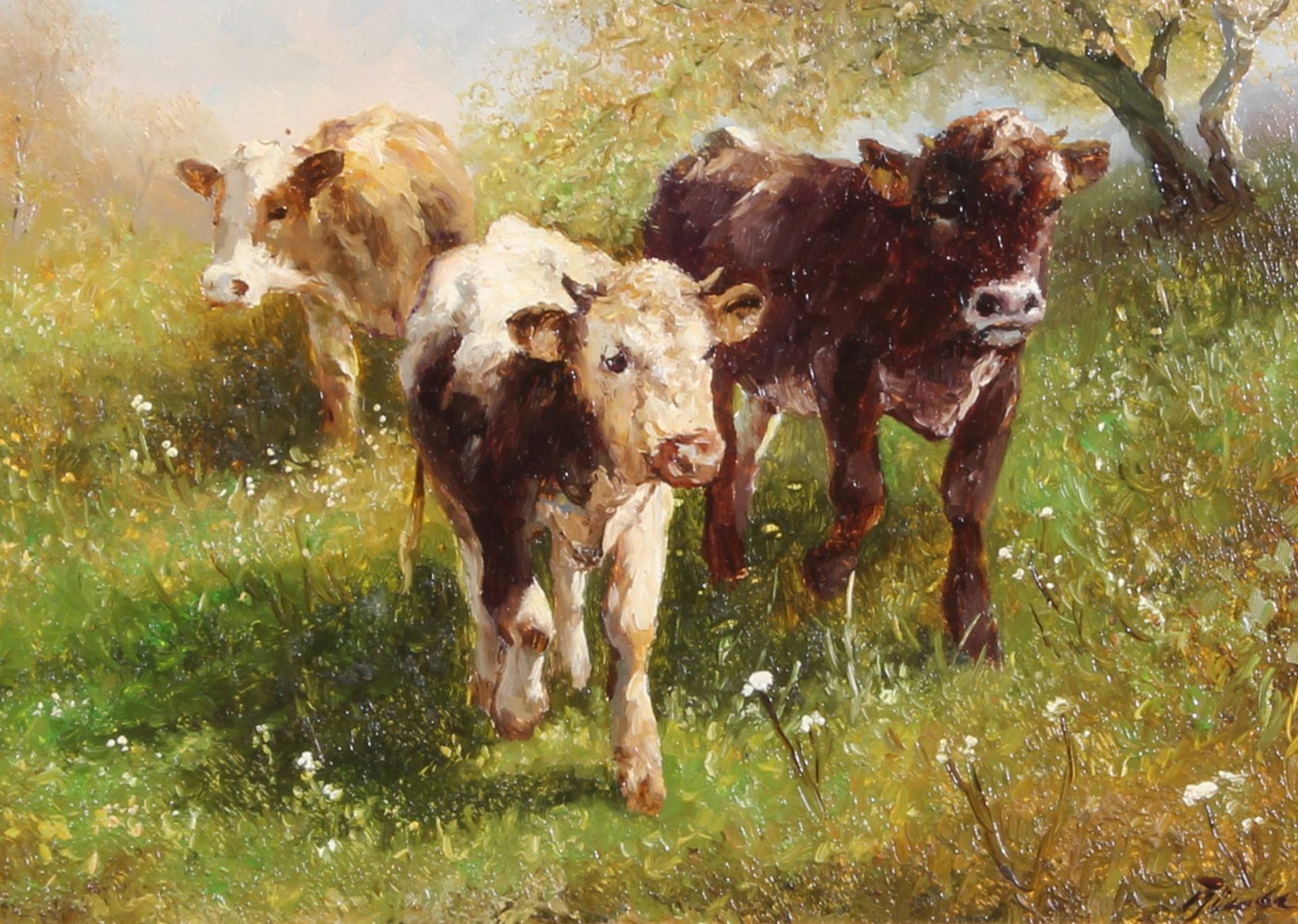 Bierle, Rudolf (geb. 1928 München), Zwei Gemälde: "Kuhherde auf der Weide" und "Drei Kühe", Öl auf - Image 2 of 8