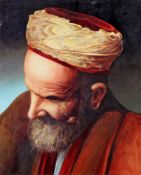 Porträtmaler (19./20. Jh.), "Porträt eines Osmanen", Öl auf dünner Leinwand, 37.5 x 30 cm