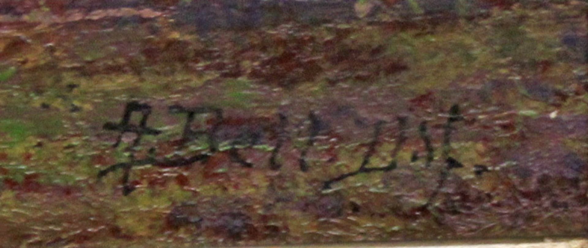 Bell, Arthur (1876 - 1966, in Düsseldorf tätiger Maler), "Beim Pflügen", Öl auf Leinwand, signiert - Image 3 of 4