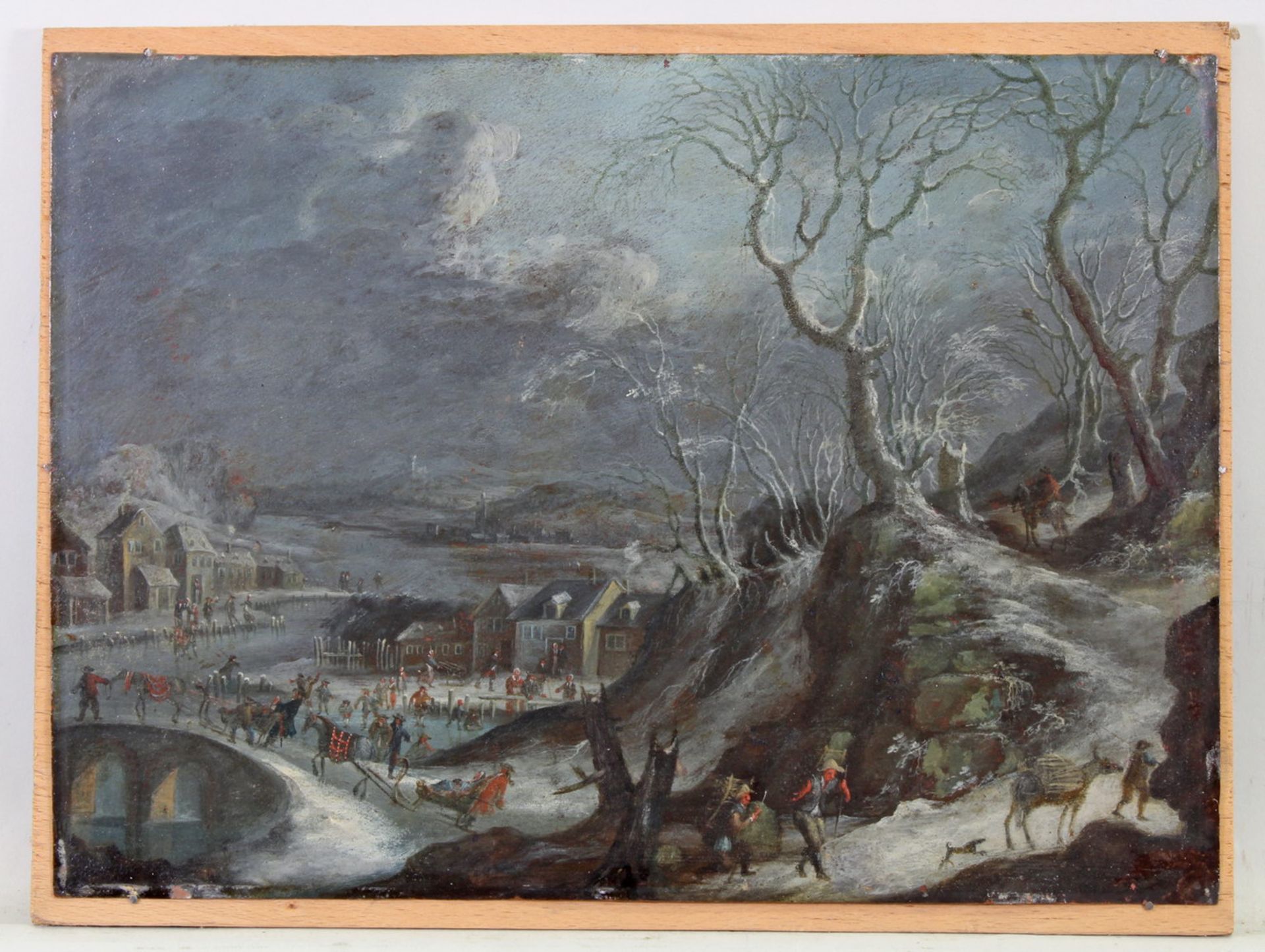 Dalens III, Dirck (1688 Amsterdam - 1753), Umkreis, "Wintervergnügen", Öl auf Kupfer, auf Holz, 23.5 - Image 3 of 9