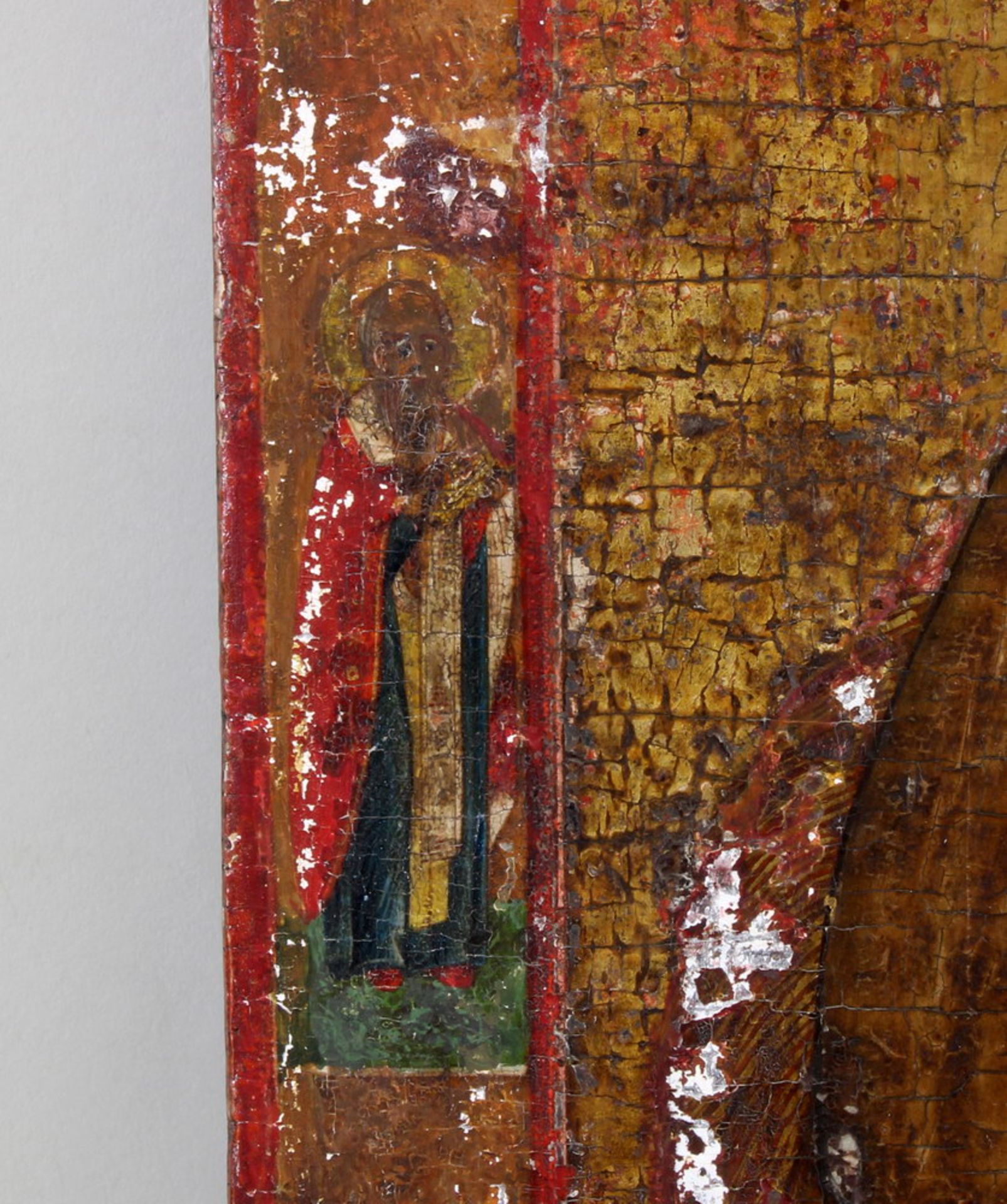 Ikone, Tempera auf Holz, "Johannes der Täufer", Russland, 19. Jh., 40 x 32.5 cm, zahlreiche - Bild 5 aus 6