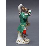 Porzellanfigur, "Affe als Klarinettist", Meissen, Schwertermarke, 1. Wahl, Modellnummer 60004,