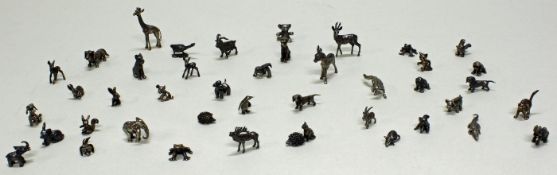 43 Miniaturfiguren, "Tiere", Silber, ca. 0.8-4.8 cm hoch, zus. ca. 322 g