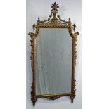 Wandspiegel, Louis Seize, um 1780, Holz goldfarbig, altes Spiegelglas mit kleinen blinden Stellen,