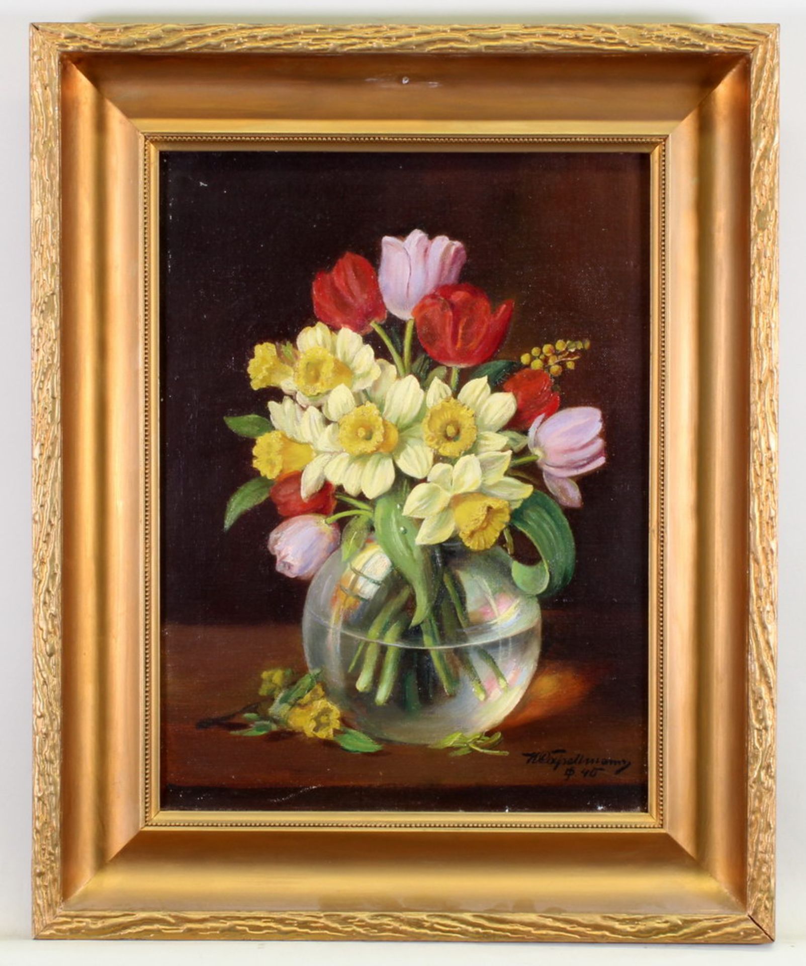 Capellmann, H. (19./20. Jh.), "Frühlingsblumenstrauß", Öl auf Leinwand, signiert und datiert unten - Image 2 of 4