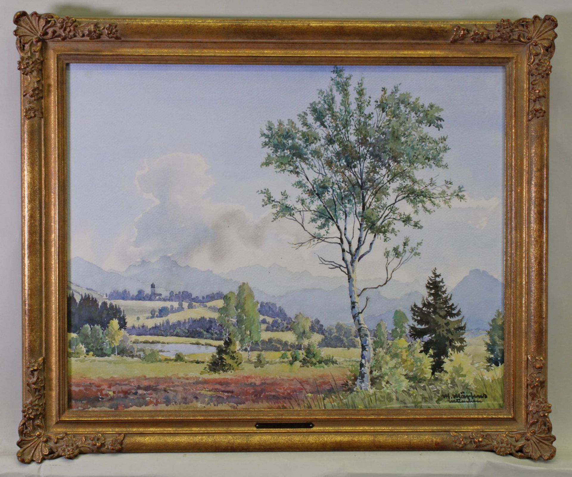 Maertens, Max (geb. 1887 Braunschweig - 1970 Gstadt am Chiemsee, Landschaftsmaler), "Landschaft - Image 2 of 5