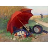 Delgouffre, Fernand (1848 - 1900, belgischer Maler), "Ein Schelm ist, wer Böses denkt", Öl auf