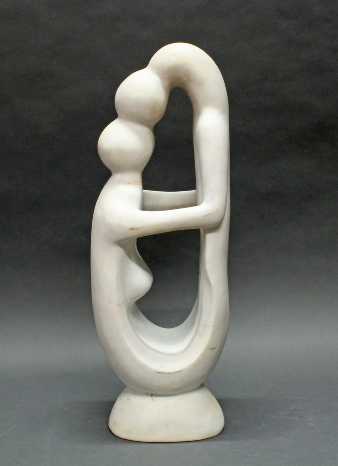 Skulptur, "Paar", weißer Marmor, 54 cm hoch