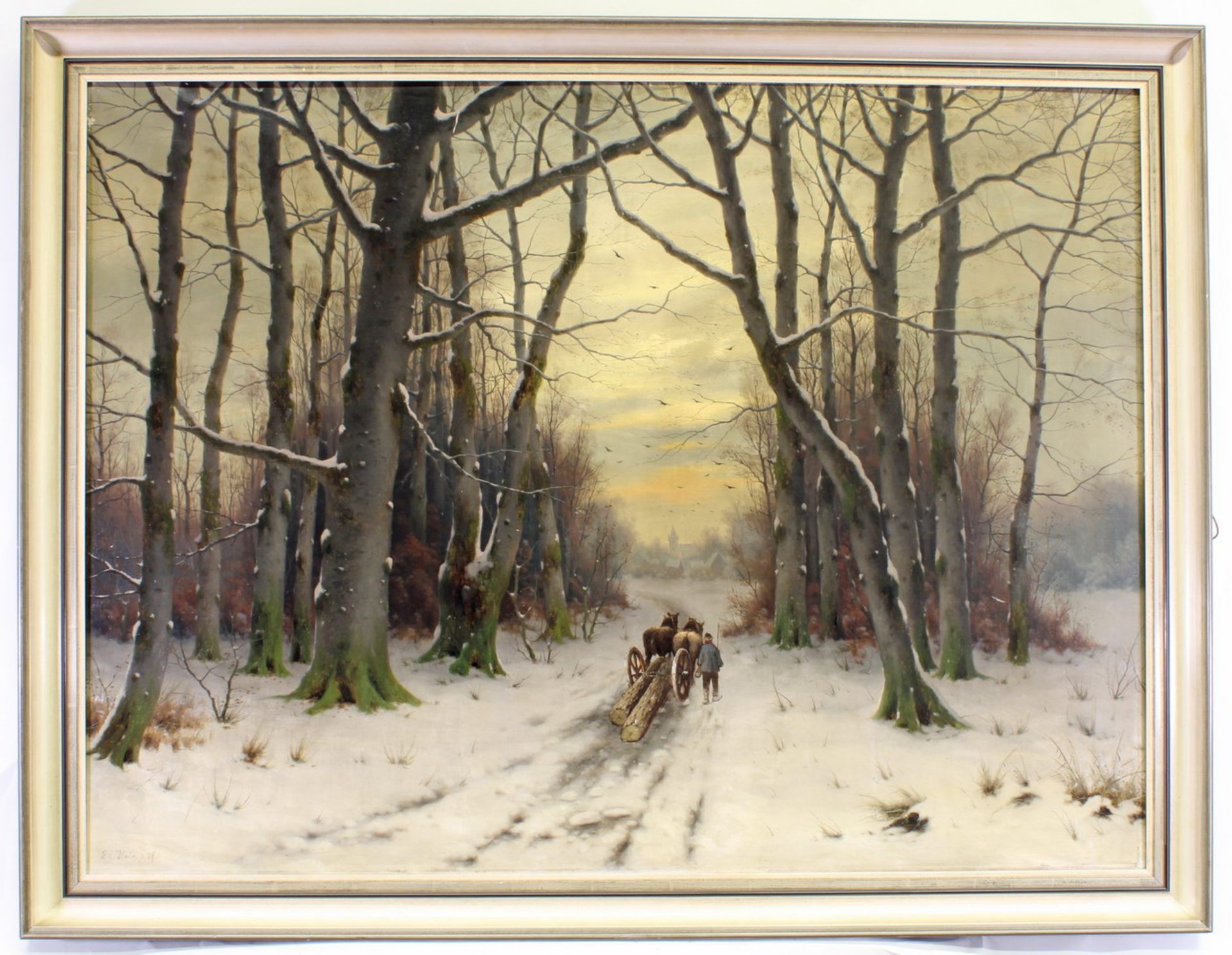 Hein, Eduard II. (1854 Düsseldorf - 1918, Düsseldorfer Landschaftsmaler), "Winterlandschaft in der - Image 2 of 5