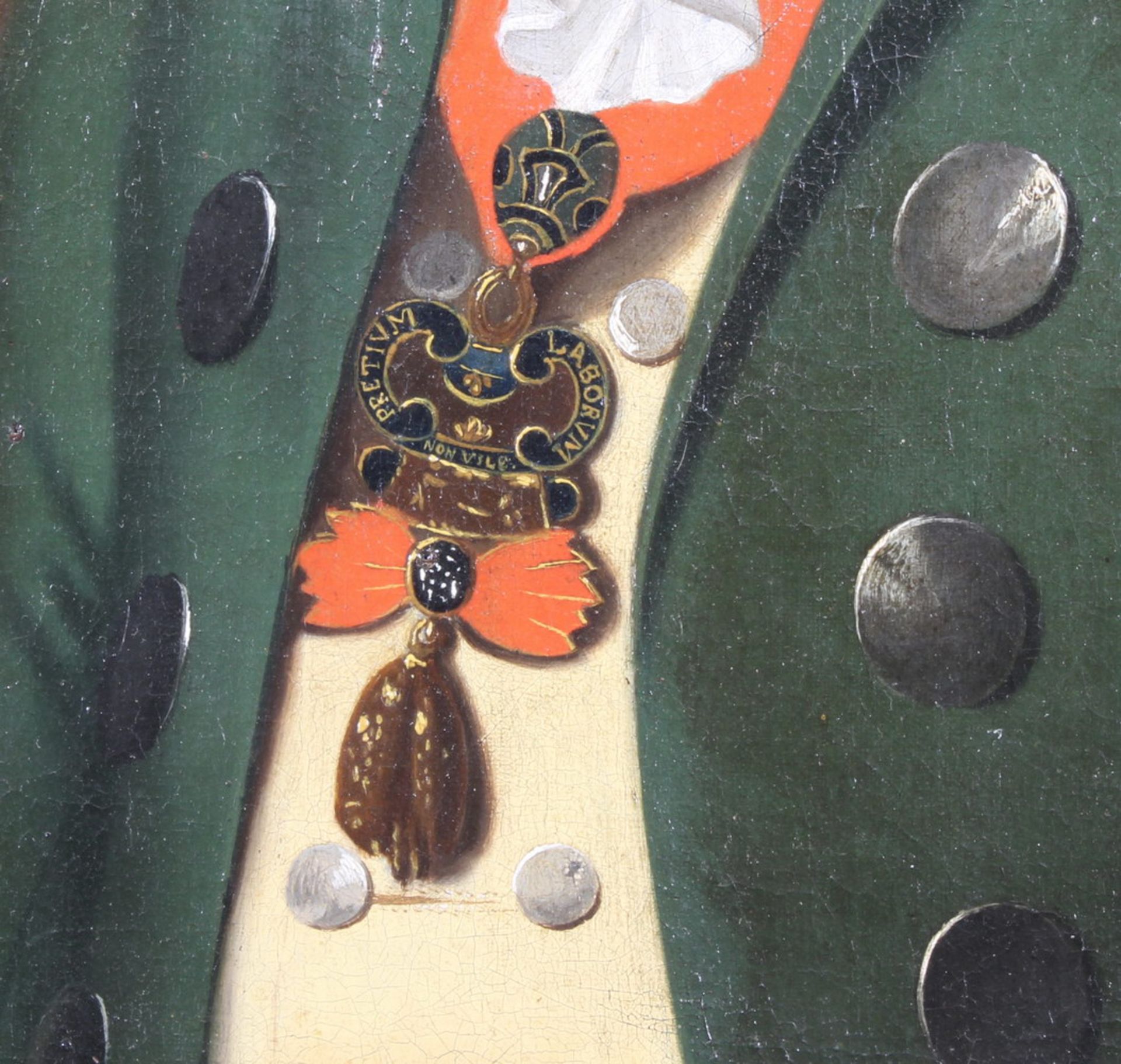Porträtmaler (18. Jh.), "Herrenporträt eines Ordensmitgliedes des goldenen Vlies", Öl auf - Image 3 of 4