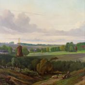 Pflugradt, Gustav (1829 Franzenberg - 1907 Berlin), womöglich, "Blick über eine Landschaft mit