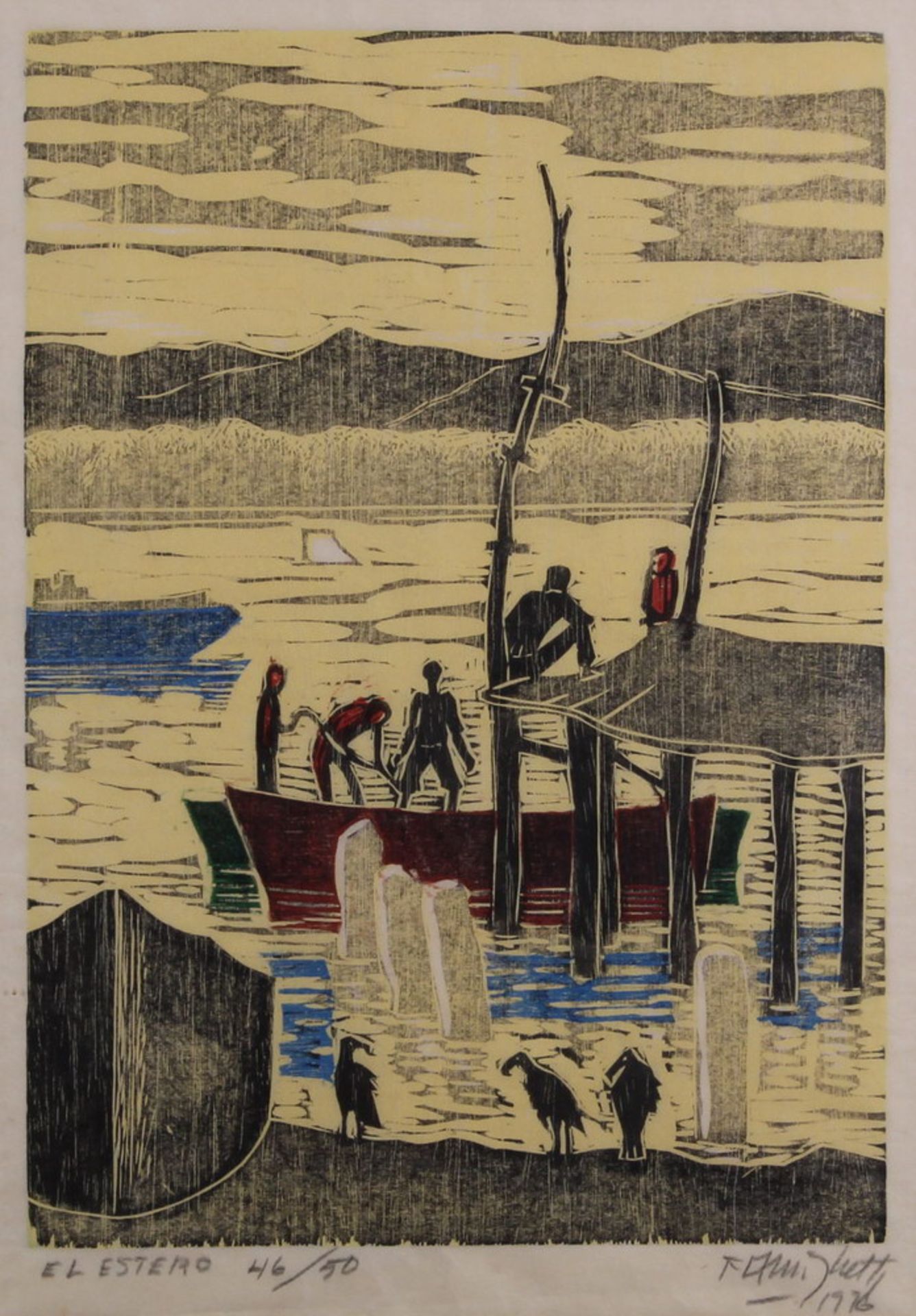 Amighetti-Ruiz, Francisco (1907 San José - 1998 ebd., Werke des Künstlers befinden sich im MoMA in - Bild 5 aus 6